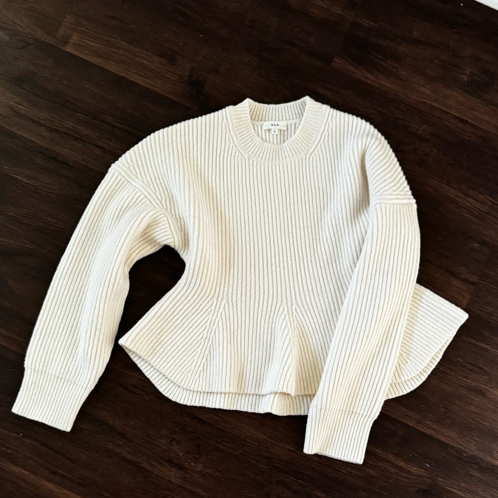 A.L.C. ivory peplum sweater- worn once!